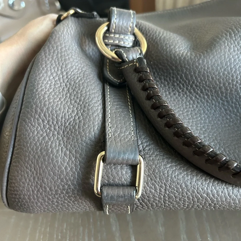 Dooney & Bourke elephant grey Leather Satchel - Picture 4 of 16